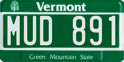 VT license plate MUD891
