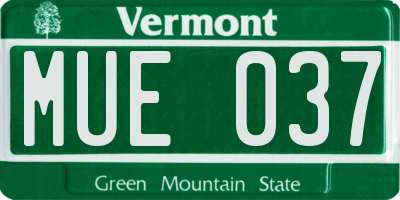 VT license plate MUE037