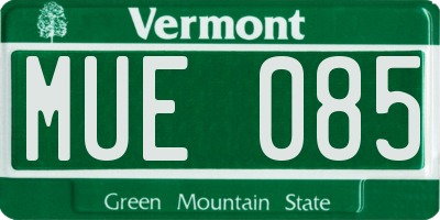 VT license plate MUE085
