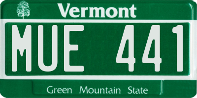 VT license plate MUE441