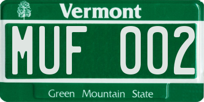 VT license plate MUF002