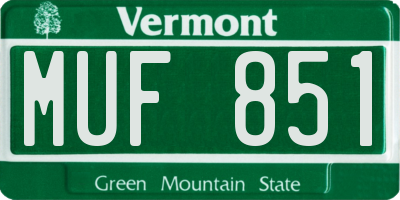 VT license plate MUF851