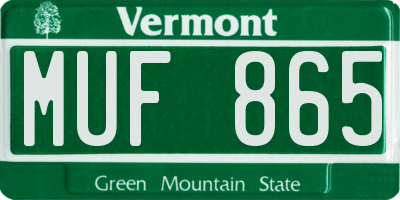 VT license plate MUF865
