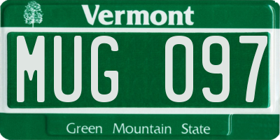 VT license plate MUG097