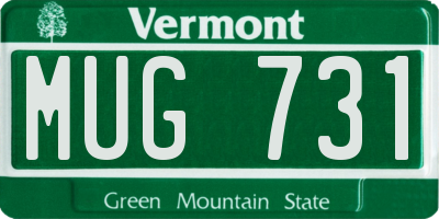VT license plate MUG731