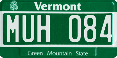 VT license plate MUH084