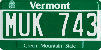 VT license plate MUK743