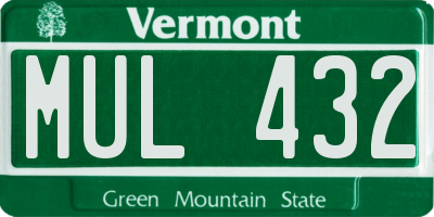 VT license plate MUL432