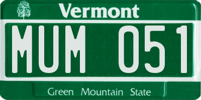 VT license plate MUM051