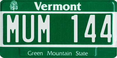 VT license plate MUM144