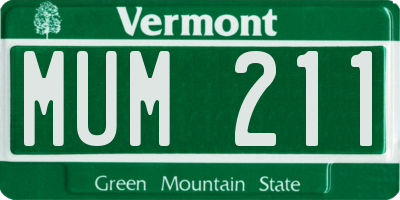 VT license plate MUM211