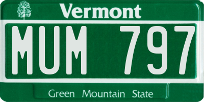 VT license plate MUM797