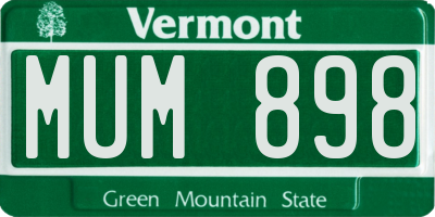 VT license plate MUM898