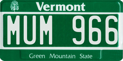 VT license plate MUM966
