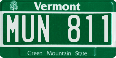 VT license plate MUN811