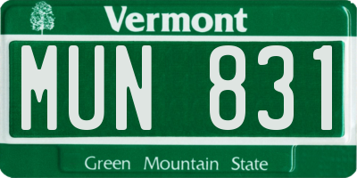 VT license plate MUN831