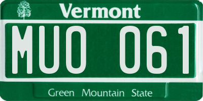 VT license plate MUO061