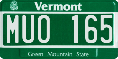 VT license plate MUO165