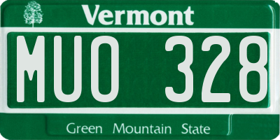 VT license plate MUO328