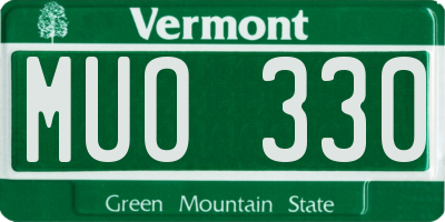 VT license plate MUO330