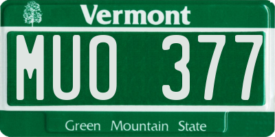 VT license plate MUO377