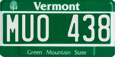 VT license plate MUO438