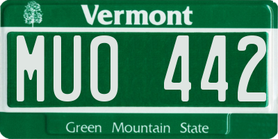 VT license plate MUO442