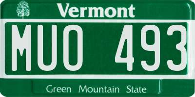 VT license plate MUO493
