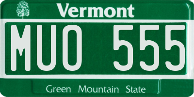 VT license plate MUO555