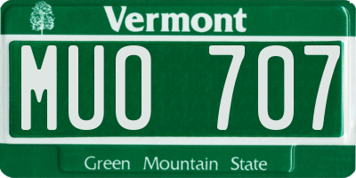 VT license plate MUO707