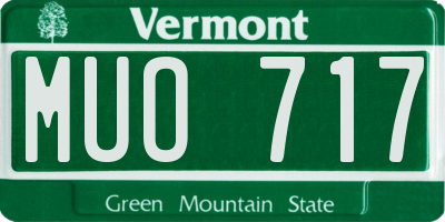 VT license plate MUO717