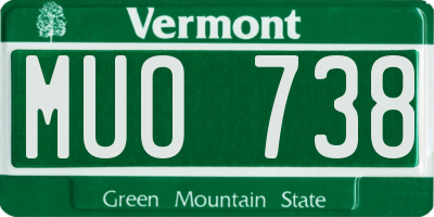 VT license plate MUO738