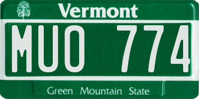 VT license plate MUO774