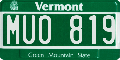 VT license plate MUO819