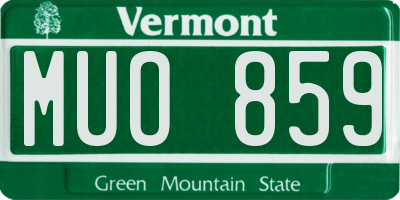 VT license plate MUO859