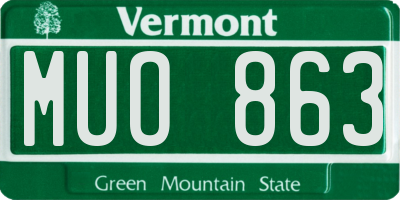 VT license plate MUO863