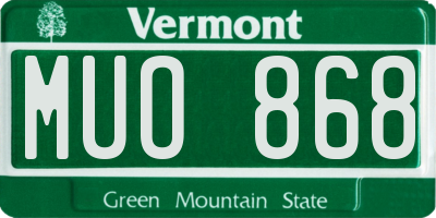 VT license plate MUO868