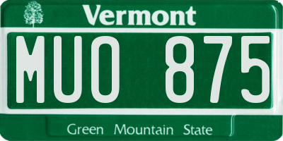 VT license plate MUO875