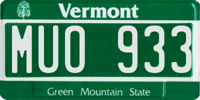VT license plate MUO933