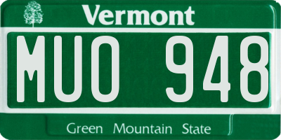 VT license plate MUO948