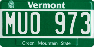 VT license plate MUO973