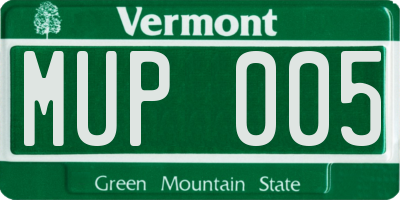 VT license plate MUP005