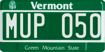 VT license plate MUP050