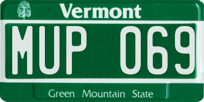 VT license plate MUP069