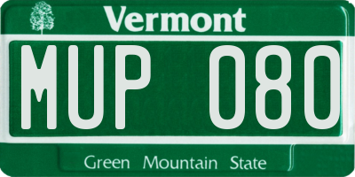 VT license plate MUP080