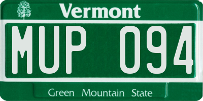 VT license plate MUP094