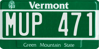VT license plate MUP471