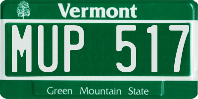 VT license plate MUP517
