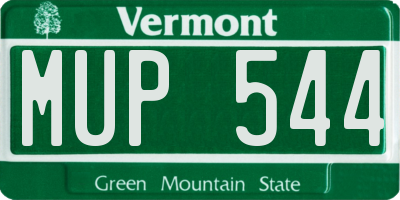 VT license plate MUP544