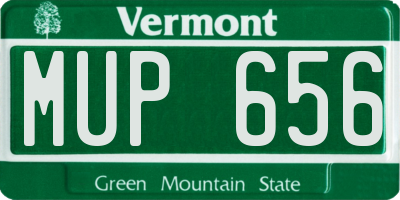 VT license plate MUP656